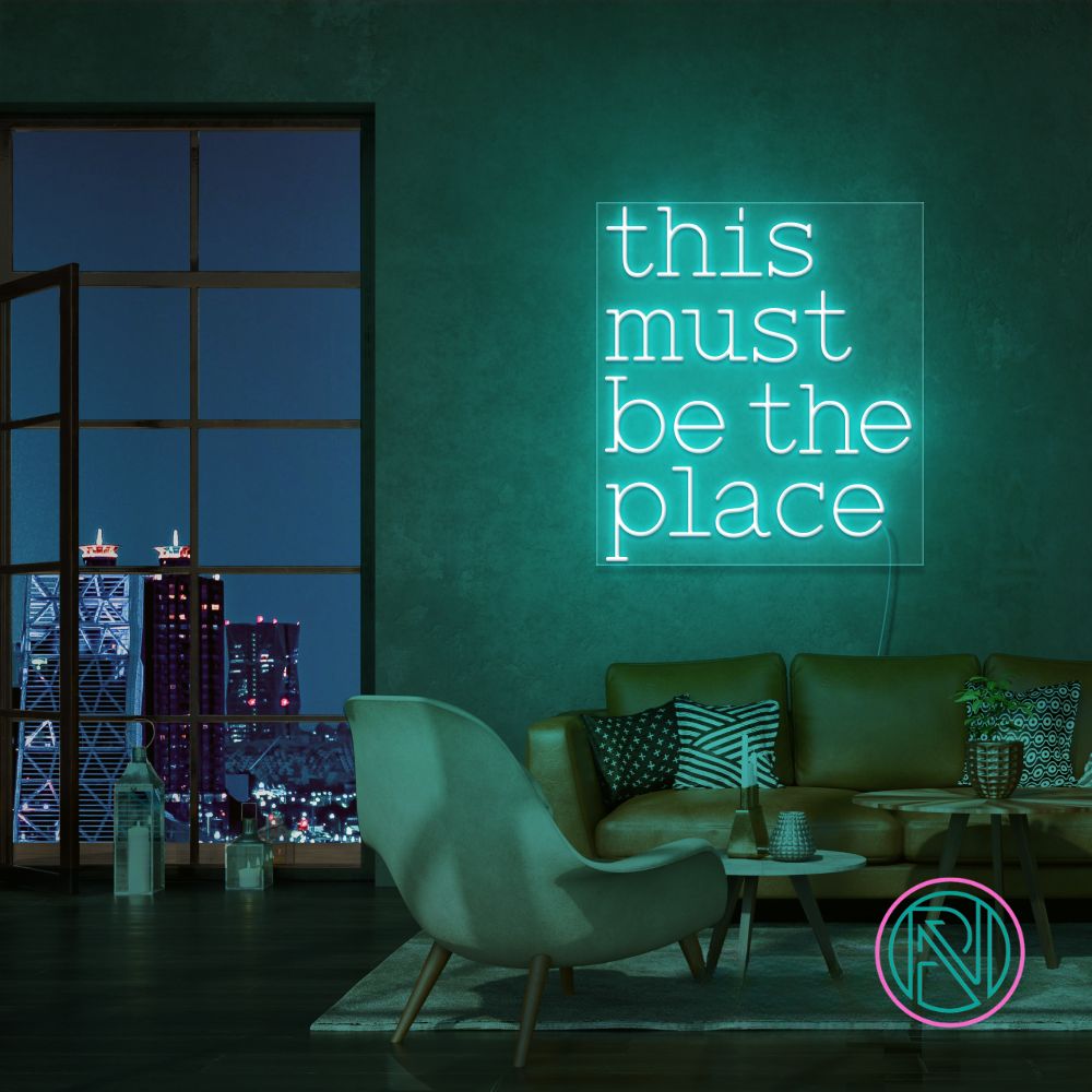 "this must be the place" Led neonskylt.